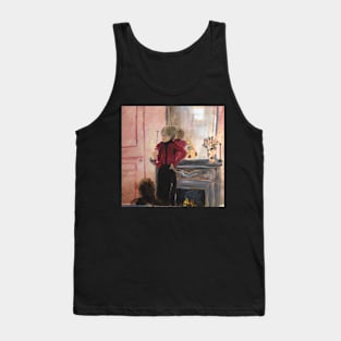 woman with glass of wine Tank Top